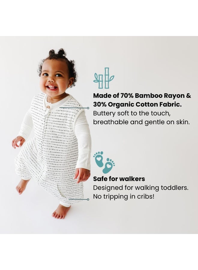 Tealbee Dreamsuit Toddler Sleep Sack with Feet - Walker Sleep Bag with Legs, Rayon made from Bamboo, Winter 1.5 TOG, 2-Way Zipper, 3T-4T - Brushed Black - Image 2